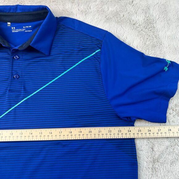 Under Armour HeatGear Loose Polo Shirt Men's Size XL Blue Golf Activewear - Picture 5 of 7
